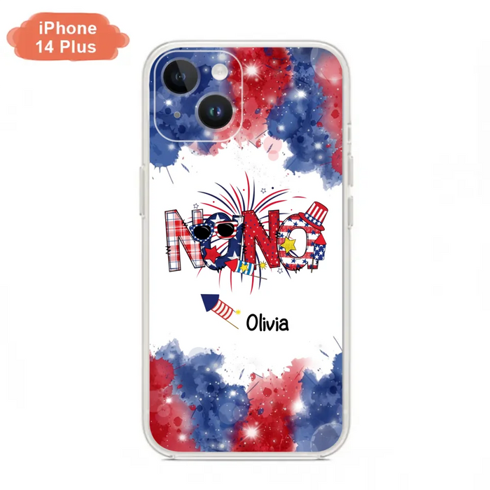 Custom Personalized Grandma Phone Case - 4th of July Mimi Phone Case With Child Names - Up To 10 Children - Gift Idea For Grandma - Cases For Iphone And Samsung