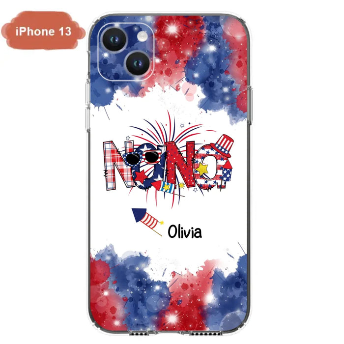 Custom Personalized Grandma Phone Case - 4th of July Mimi Phone Case With Child Names - Up To 10 Children - Gift Idea For Grandma - Cases For Iphone And Samsung