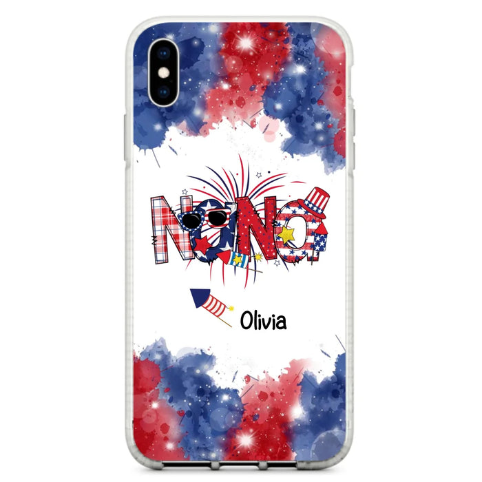 Custom Personalized Grandma Phone Case - 4th of July Mimi Phone Case With Child Names - Up To 10 Children - Gift Idea For Grandma - Cases For Iphone And Samsung