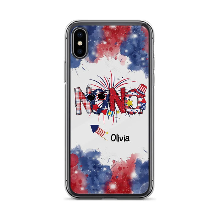 Custom Personalized Grandma Phone Case - 4th of July Mimi Phone Case With Child Names - Up To 10 Children - Gift Idea For Grandma - Cases For Iphone And Samsung