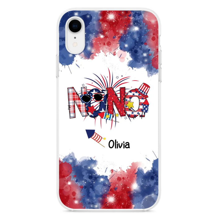 Custom Personalized Grandma Phone Case - 4th of July Mimi Phone Case With Child Names - Up To 10 Children - Gift Idea For Grandma - Cases For Iphone And Samsung