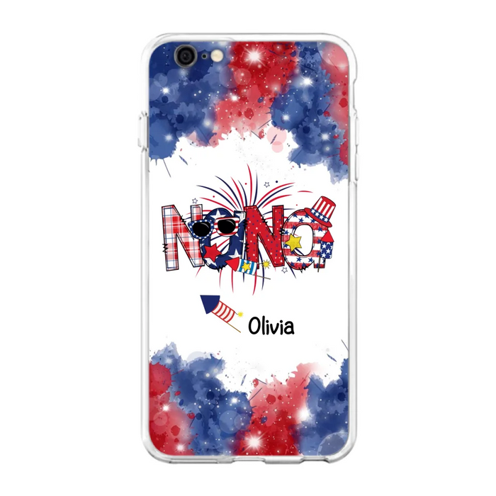 Custom Personalized Grandma Phone Case - 4th of July Mimi Phone Case With Child Names - Up To 10 Children - Gift Idea For Grandma - Cases For Iphone And Samsung