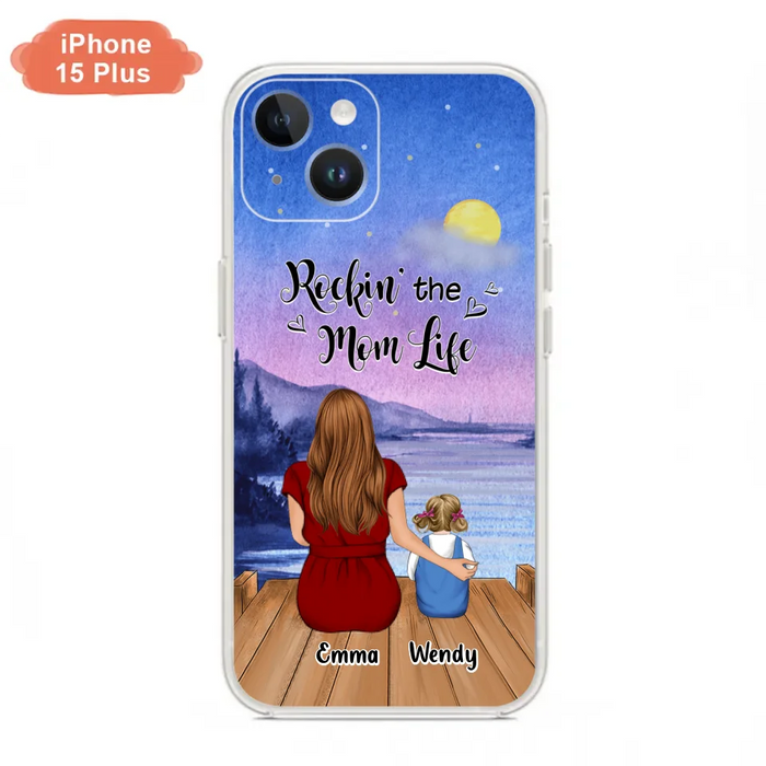 Custom Personalized Mom Phone Case - Mom With Upto 5 Children - Best Gift For Mother's Day/Family - Rockin' The Mom Life - Case for iPhone/Samsung