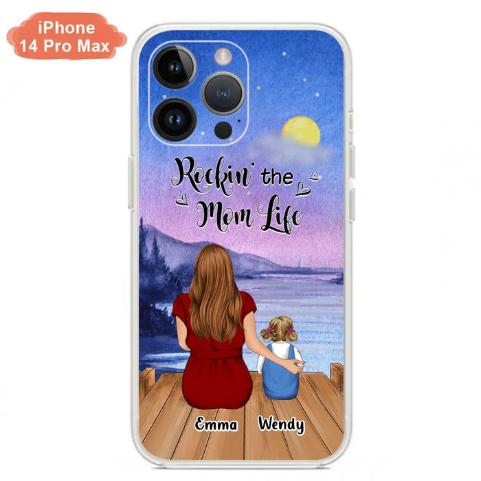 Custom Personalized Mom Phone Case - Mom With Upto 5 Children - Best Gift For Mother's Day/Family - Rockin' The Mom Life - Case for iPhone/Samsung