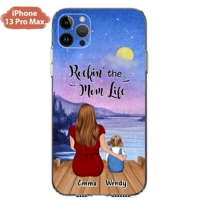 Custom Personalized Mom Phone Case - Mom With Upto 5 Children - Best Gift For Mother's Day/Family - Rockin' The Mom Life - Case for iPhone/Samsung