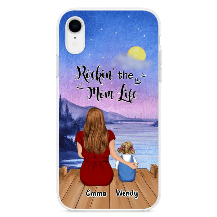 Custom Personalized Mom Phone Case - Mom With Upto 5 Children - Best Gift For Mother's Day/Family - Rockin' The Mom Life - Case for iPhone/Samsung