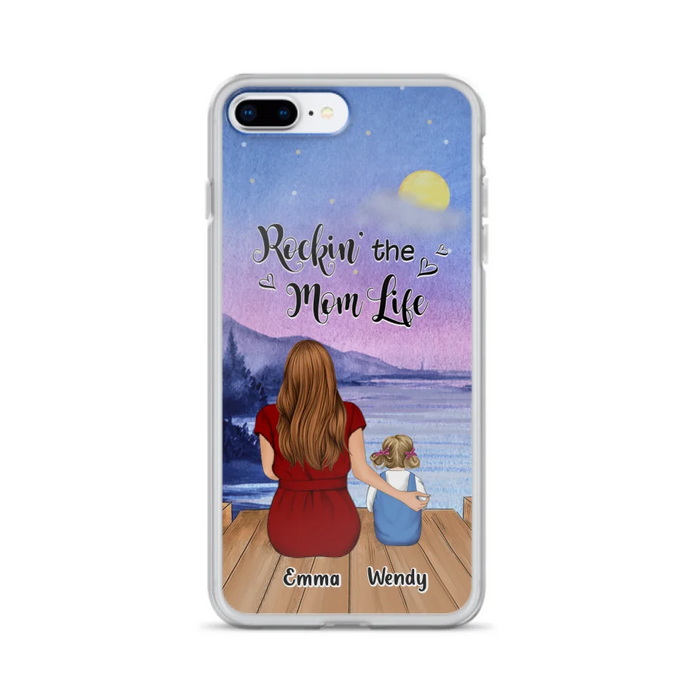 Custom Personalized Mom Phone Case - Mom With Upto 5 Children - Best Gift For Mother's Day/Family - Rockin' The Mom Life - Case for iPhone/Samsung