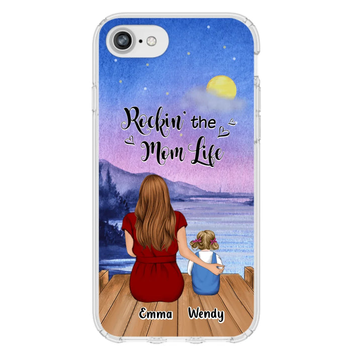 Custom Personalized Mom Phone Case - Mom With Upto 5 Children - Best Gift For Mother's Day/Family - Rockin' The Mom Life - Case for iPhone/Samsung