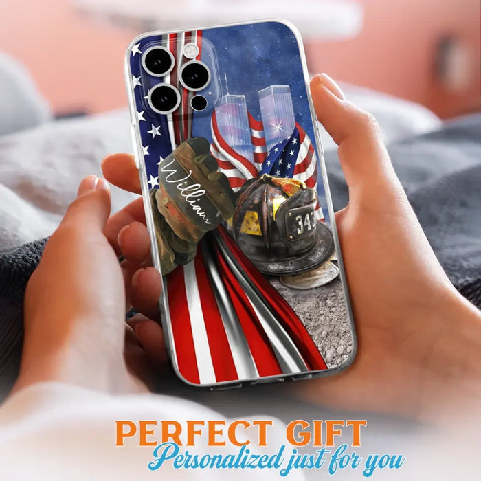 Custom Personalized Fire Fighter Phone Case - Gift Idea For 4th Of July Day - Cases For iPhone And Samsung