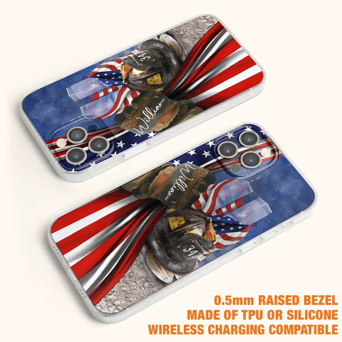 Custom Personalized Fire Fighter Phone Case - Gift Idea For 4th Of July Day - Cases For iPhone And Samsung