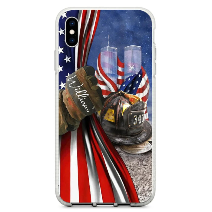 Custom Personalized Fire Fighter Phone Case - Gift Idea For 4th Of July Day - Cases For iPhone And Samsung