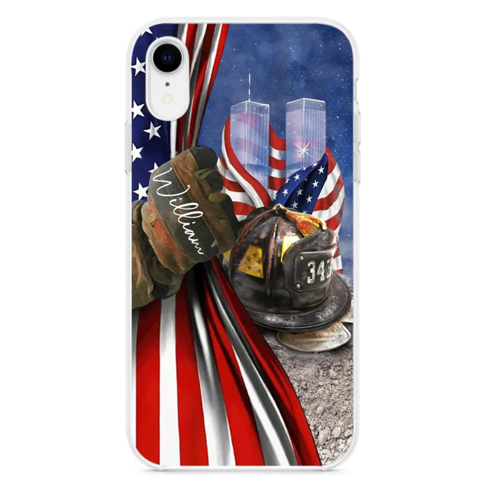 Custom Personalized Fire Fighter Phone Case - Gift Idea For 4th Of July Day - Cases For iPhone And Samsung