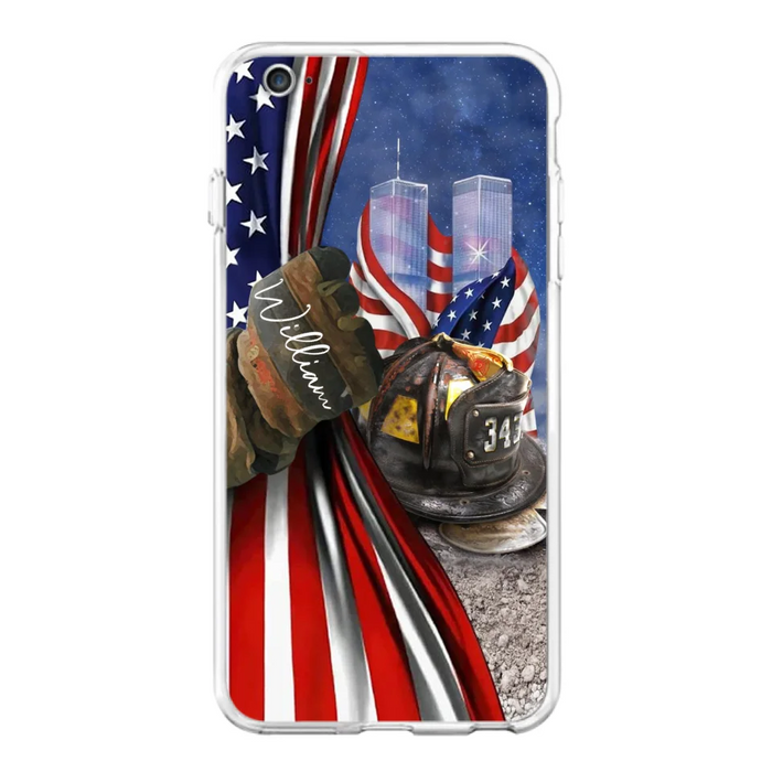 Custom Personalized Fire Fighter Phone Case - Gift Idea For 4th Of July Day - Cases For iPhone And Samsung