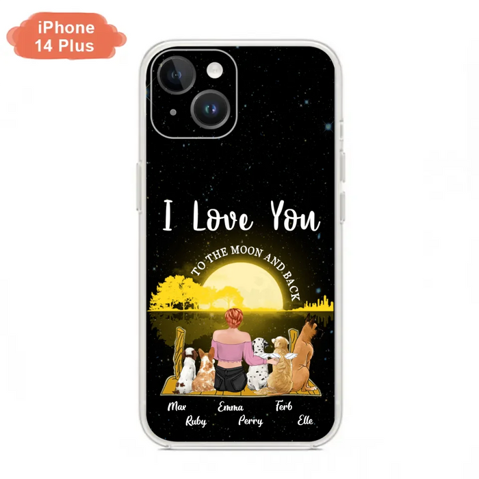 Custom Personalized Girl & Pet Moon Light iPhone & Samsung Case - Gift Idea For Pet Lover with up 5 Pets - I Love You To The Moon and Back