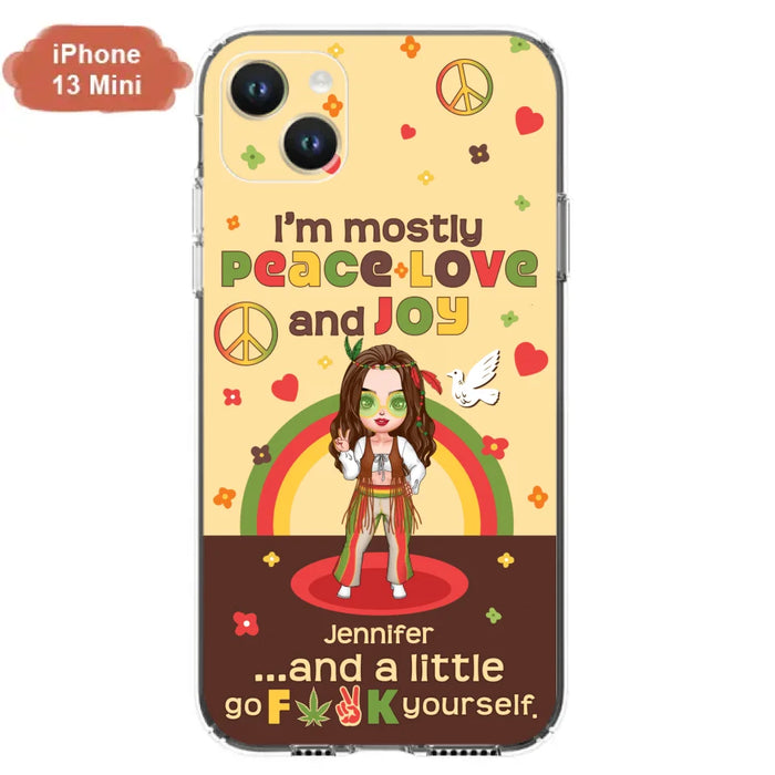 Custom Personalized Chibi Girl Case for iPhone/ Samsung - Gift Idea For Best Friend - I'm Mostly Peace Love and Joy