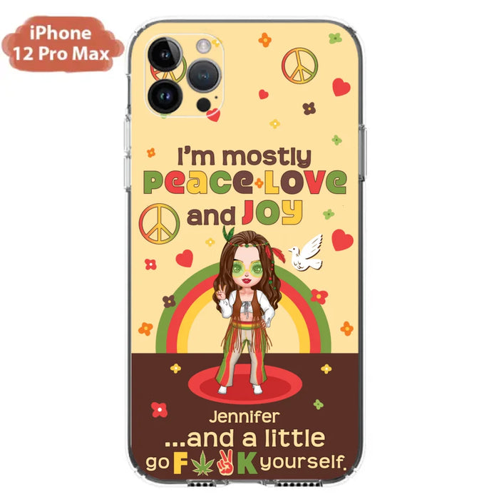 Custom Personalized Chibi Girl Case for iPhone/ Samsung - Gift Idea For Best Friend - I'm Mostly Peace Love and Joy