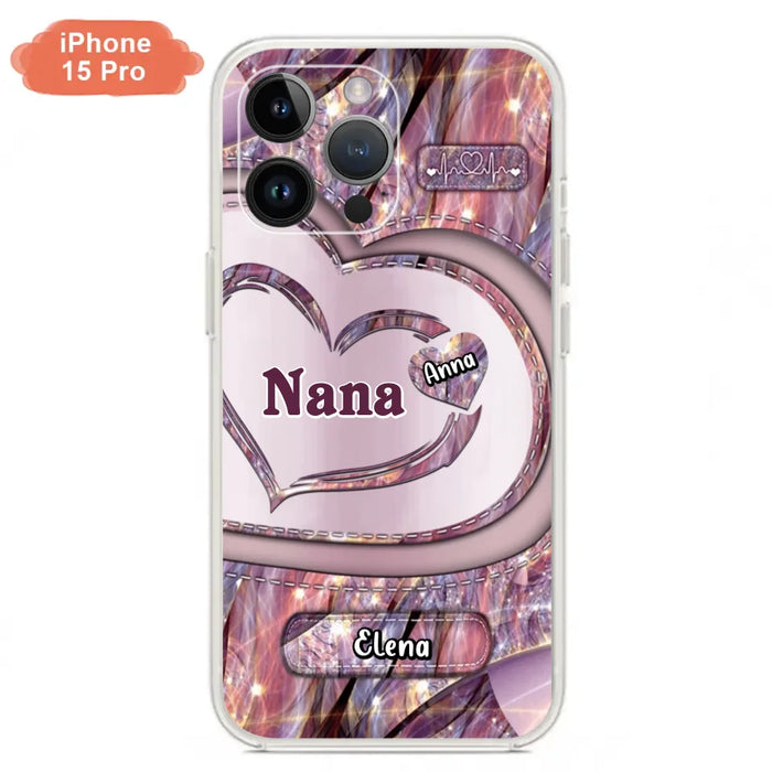 Custom Personalized Grandma With Sweet Heart Kids Phone Case  - With Up To 9 Kids - Best Gift Idea For Grandma - Cases For iPhone & Samsung