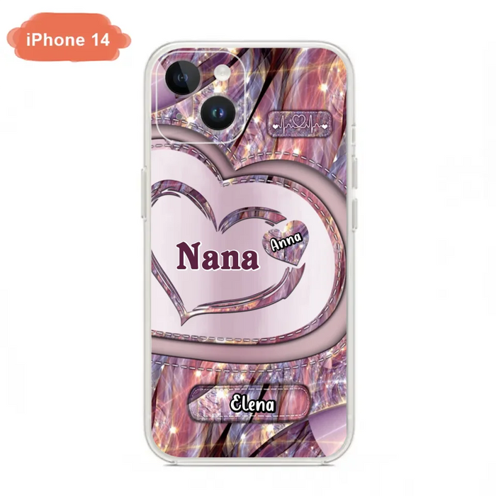 Custom Personalized Grandma With Sweet Heart Kids Phone Case  - With Up To 9 Kids - Best Gift Idea For Grandma - Cases For iPhone & Samsung