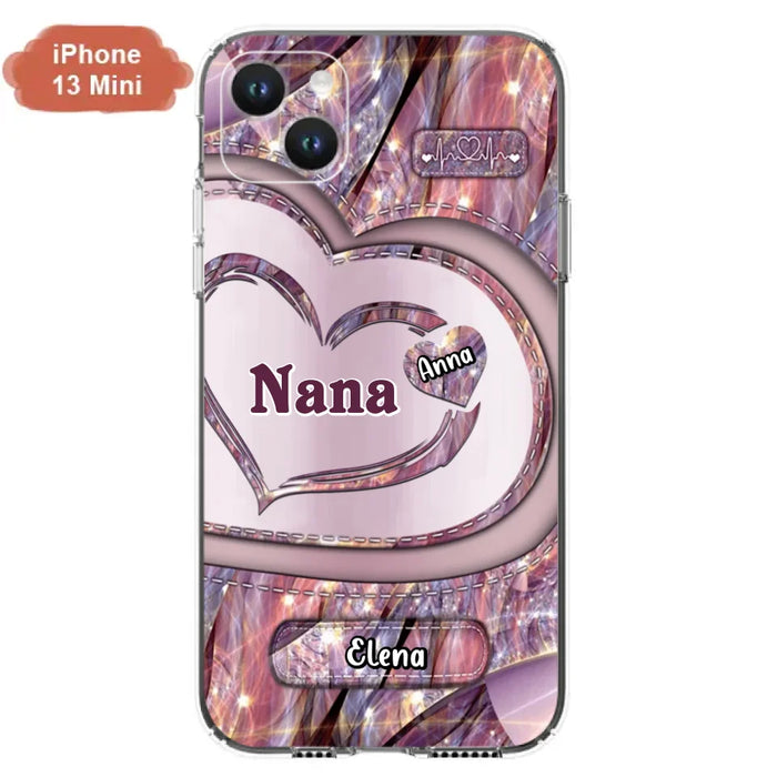 Custom Personalized Grandma With Sweet Heart Kids Phone Case  - With Up To 9 Kids - Best Gift Idea For Grandma - Cases For iPhone & Samsung