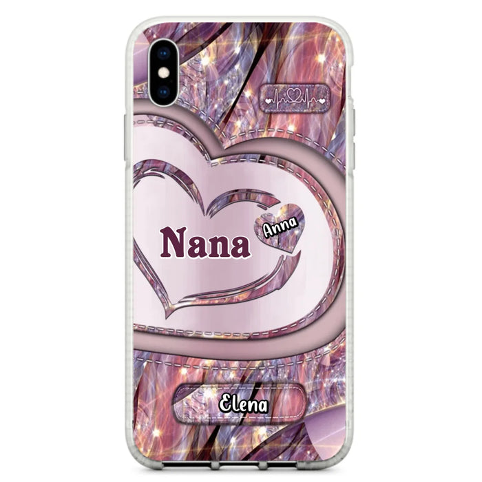 Custom Personalized Grandma With Sweet Heart Kids Phone Case  - With Up To 9 Kids - Best Gift Idea For Grandma - Cases For iPhone & Samsung