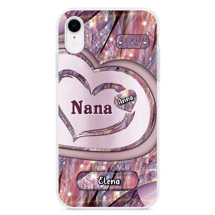 Custom Personalized Grandma With Sweet Heart Kids Phone Case  - With Up To 9 Kids - Best Gift Idea For Grandma - Cases For iPhone & Samsung