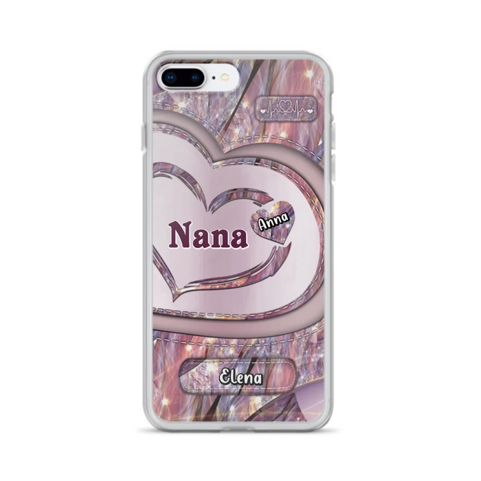 Custom Personalized Grandma With Sweet Heart Kids Phone Case  - With Up To 9 Kids - Best Gift Idea For Grandma - Cases For iPhone & Samsung