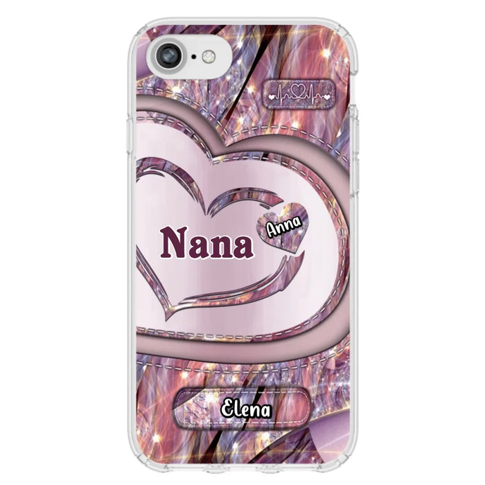 Custom Personalized Grandma With Sweet Heart Kids Phone Case  - With Up To 9 Kids - Best Gift Idea For Grandma - Cases For iPhone & Samsung