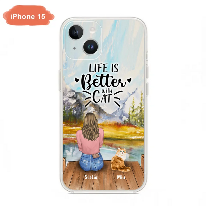 Custom Personalized Cat Mom Phone Case - Gifts For Cat Lovers With Upto 4 Cats - You Had Me At Meow - Case For iPhone(Update Iphone 14), Samsung And Xiaomi