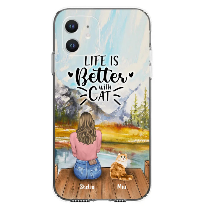 Custom Personalized Cat Mom Phone Case - Gifts For Cat Lovers With Upto 4 Cats - You Had Me At Meow - Case For iPhone(Update Iphone 14), Samsung And Xiaomi