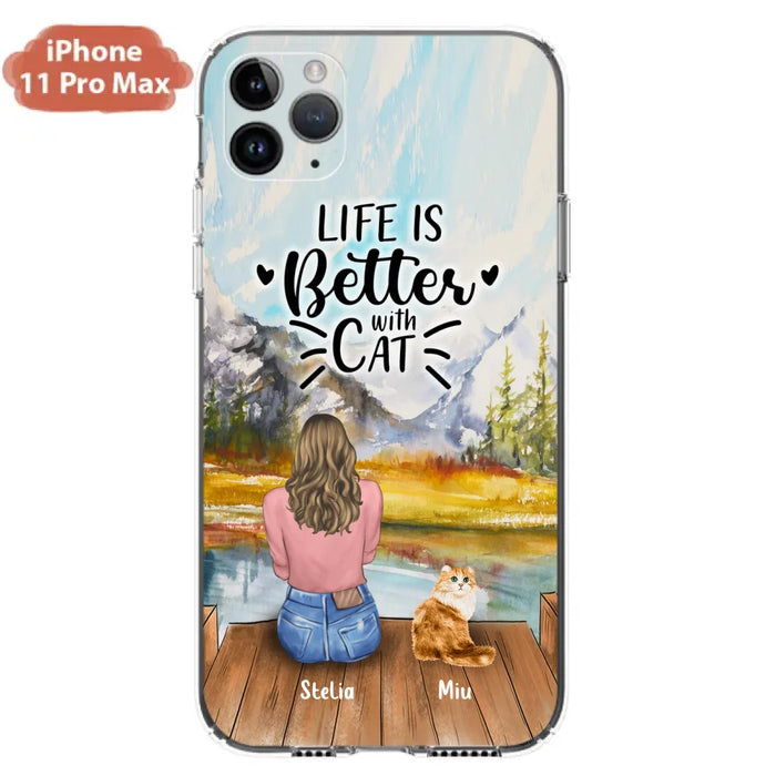 Custom Personalized Cat Mom Phone Case - Gifts For Cat Lovers With Upto 4 Cats - You Had Me At Meow - Case For iPhone(Update Iphone 14), Samsung And Xiaomi