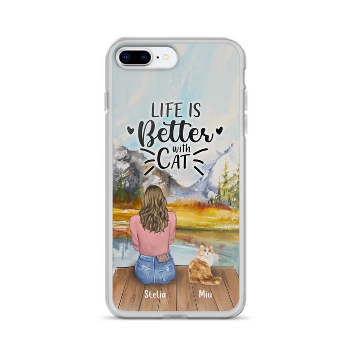 Custom Personalized Cat Mom Phone Case - Gifts For Cat Lovers With Upto 4 Cats - You Had Me At Meow - Case For iPhone(Update Iphone 14), Samsung And Xiaomi