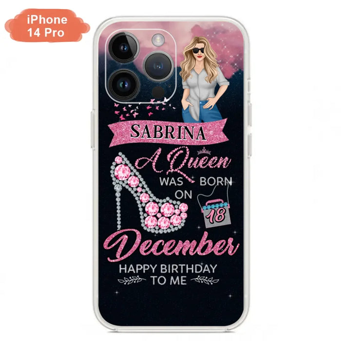 Custom Personalized Birthday Queen Phone Case - Gift Idea For Friends/Birthday - A Queen Was Born - Case for iPhone/Samsung