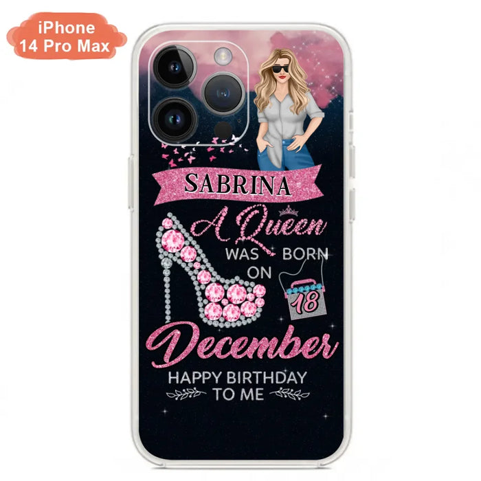 Custom Personalized Birthday Queen Phone Case - Gift Idea For Friends/Birthday - A Queen Was Born - Case for iPhone/Samsung