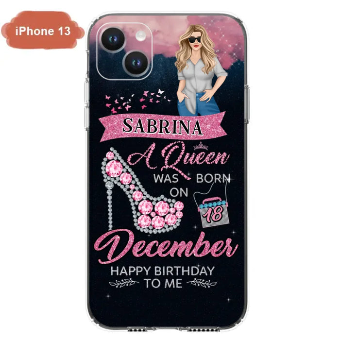 Custom Personalized Birthday Queen Phone Case - Gift Idea For Friends/Birthday - A Queen Was Born - Case for iPhone/Samsung