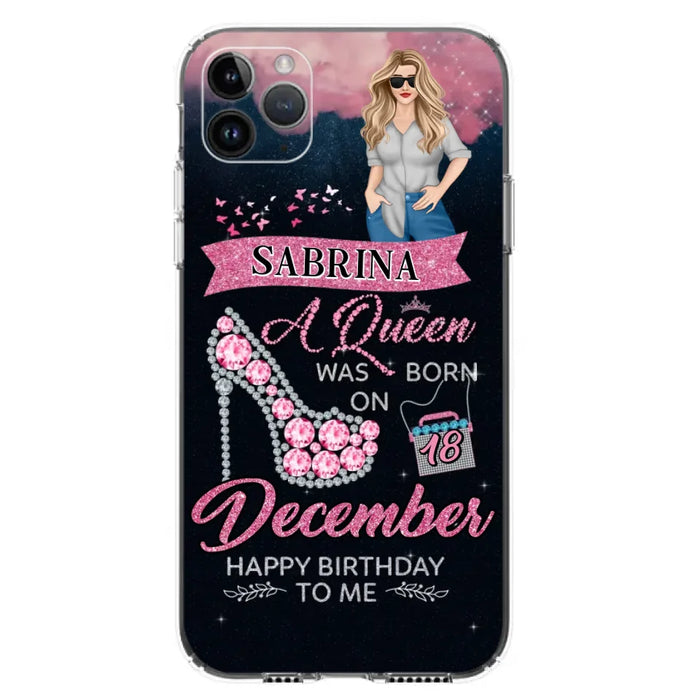 Custom Personalized Birthday Queen Phone Case - Gift Idea For Friends/Birthday - A Queen Was Born - Case for iPhone/Samsung