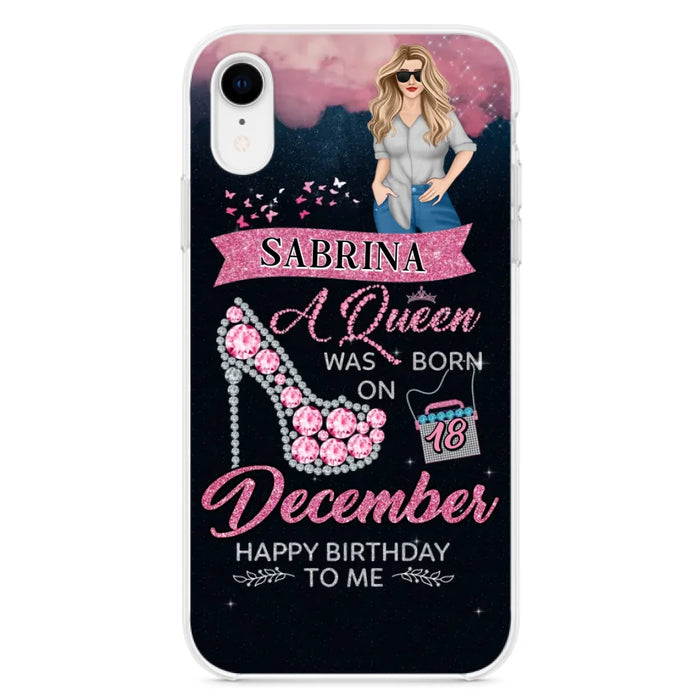 Custom Personalized Birthday Queen Phone Case - Gift Idea For Friends/Birthday - A Queen Was Born - Case for iPhone/Samsung