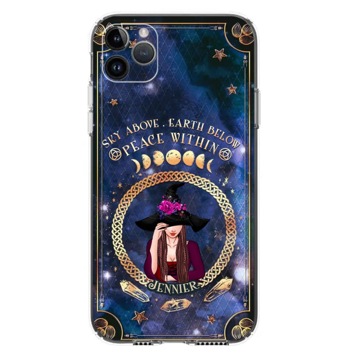 Personalized Witch iPhone/ Samsung Case - Sky Above Earth Below Peace Within - Gift Idea For Friends/ Birthday