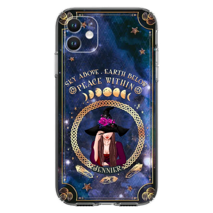 Personalized Witch iPhone/ Samsung Case - Sky Above Earth Below Peace Within - Gift Idea For Friends/ Birthday