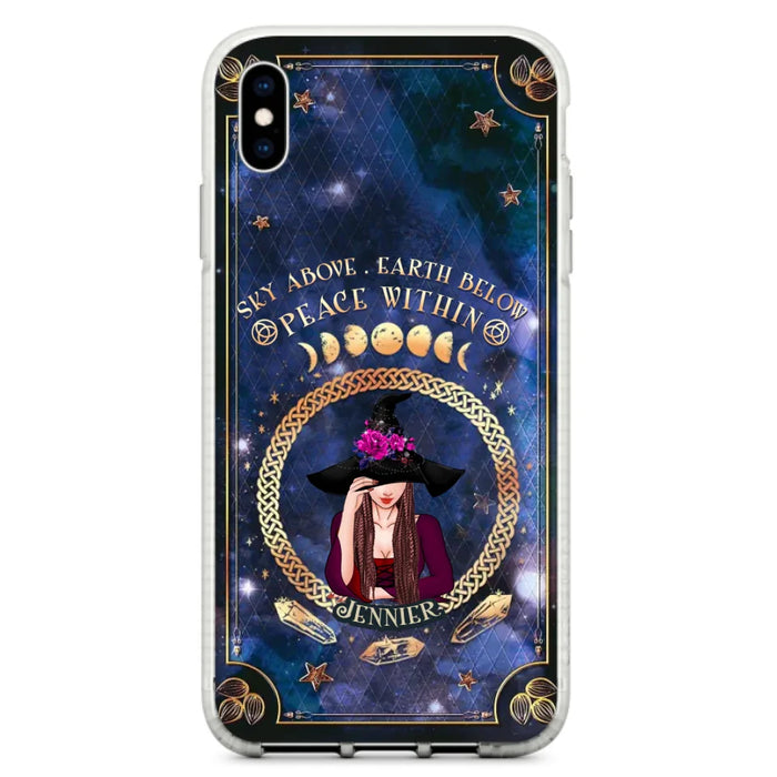 Personalized Witch iPhone/ Samsung Case - Sky Above Earth Below Peace Within - Gift Idea For Friends/ Birthday