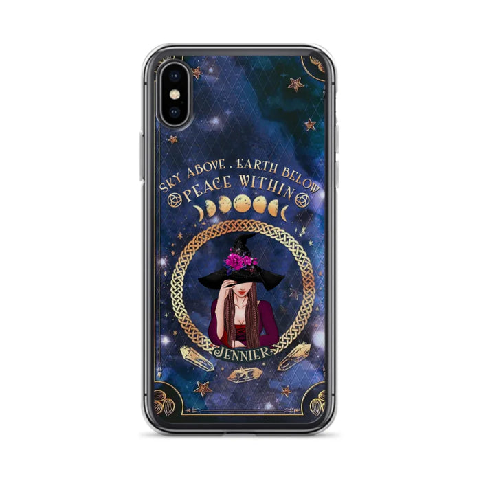 Personalized Witch iPhone/ Samsung Case - Sky Above Earth Below Peace Within - Gift Idea For Friends/ Birthday