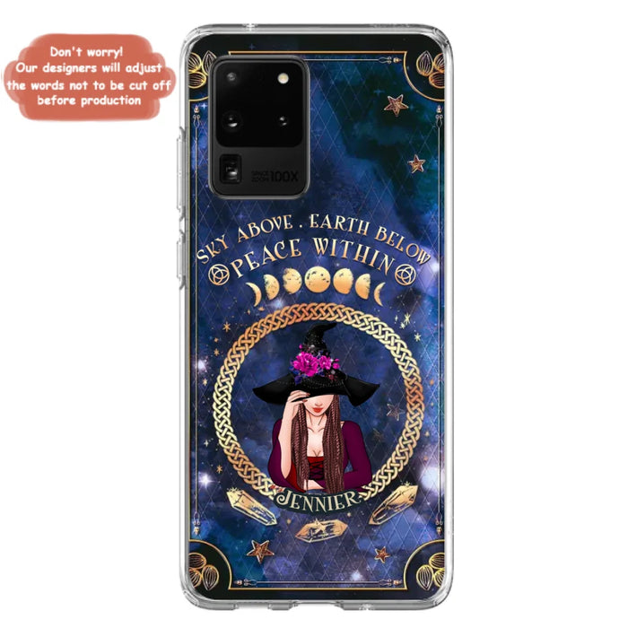 Personalized Witch iPhone/ Samsung Case - Sky Above Earth Below Peace Within - Gift Idea For Friends/ Birthday