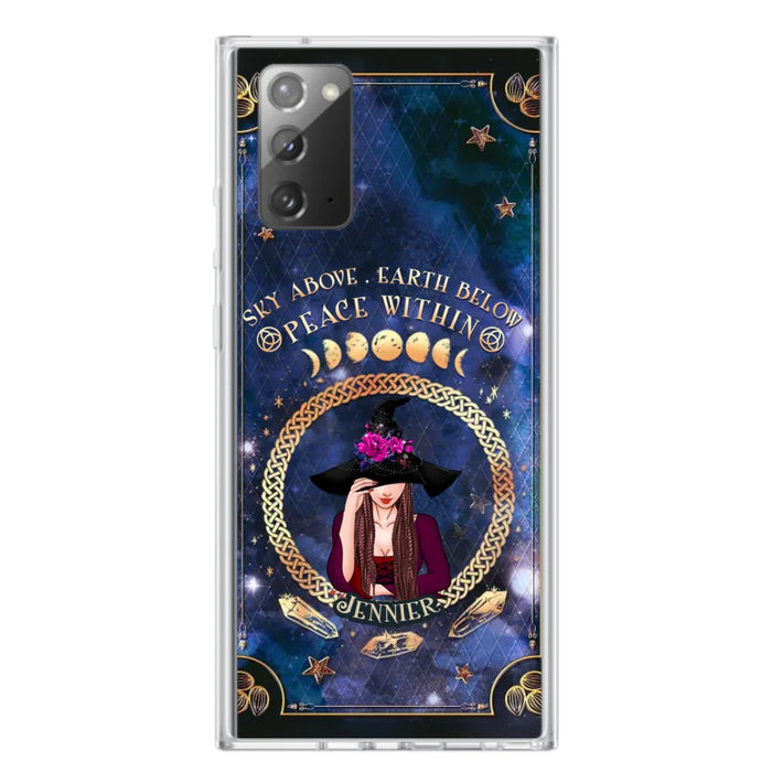 Personalized Witch iPhone/ Samsung Case - Sky Above Earth Below Peace Within - Gift Idea For Friends/ Birthday