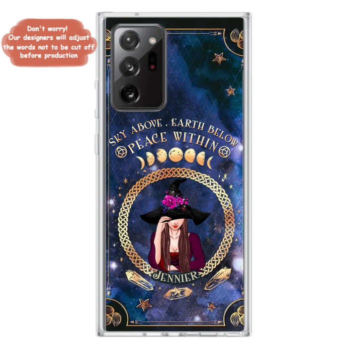 Personalized Witch iPhone/ Samsung Case - Sky Above Earth Below Peace Within - Gift Idea For Friends/ Birthday