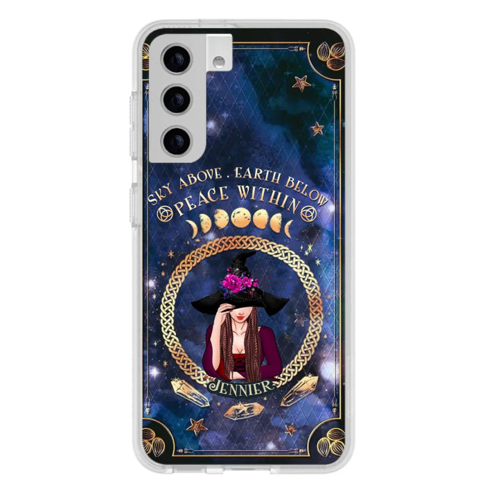 Personalized Witch iPhone/ Samsung Case - Sky Above Earth Below Peace Within - Gift Idea For Friends/ Birthday