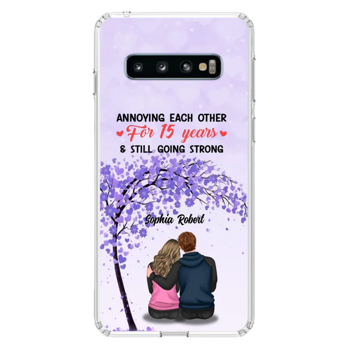 Custom Personalized Couple Phone Case - Gift Idea For Couple/Lovers - Annoying Each Other For 15 Years & Still Going Strong - Cases For iPhone & Samsung