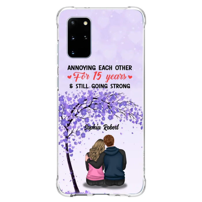 Custom Personalized Couple Phone Case - Gift Idea For Couple/Lovers - Annoying Each Other For 15 Years & Still Going Strong - Cases For iPhone & Samsung