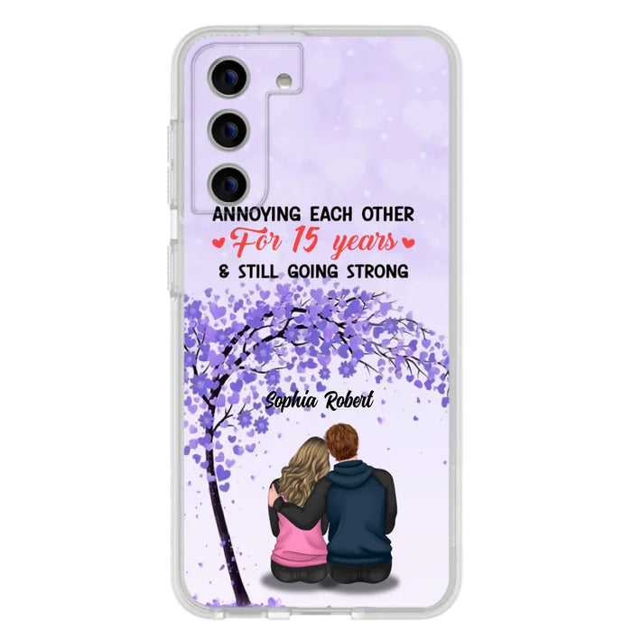 Custom Personalized Couple Phone Case - Gift Idea For Couple/Lovers - Annoying Each Other For 15 Years & Still Going Strong - Cases For iPhone & Samsung