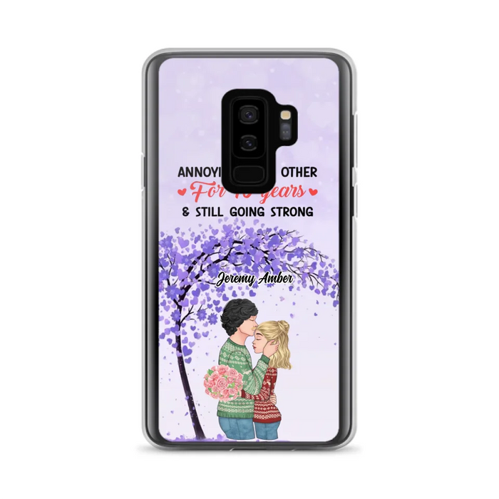 Custom Personalized Couple Kissing Phone Case - Gift Idea For Couple/Lovers - Annoying Each Other For 10 Years & Still Going Strong - Cases For iPhone & Samsung