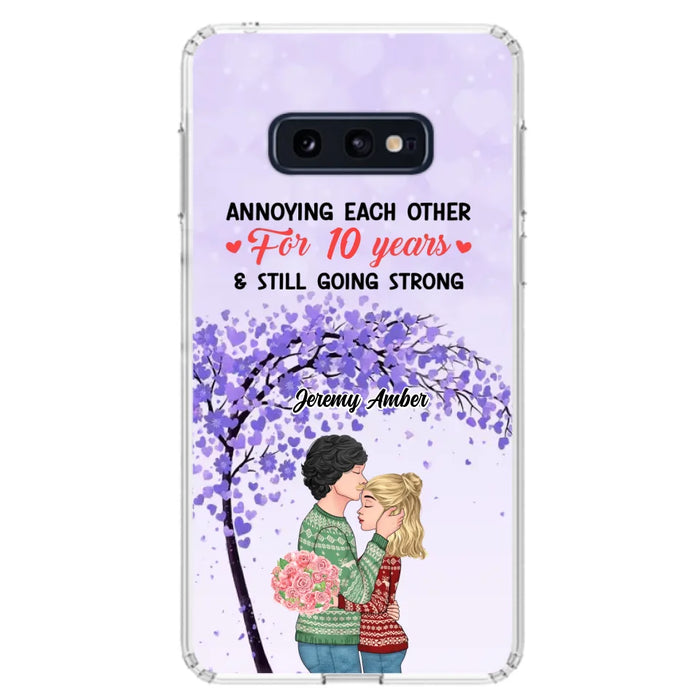 Custom Personalized Couple Kissing Phone Case - Gift Idea For Couple/Lovers - Annoying Each Other For 10 Years & Still Going Strong - Cases For iPhone & Samsung