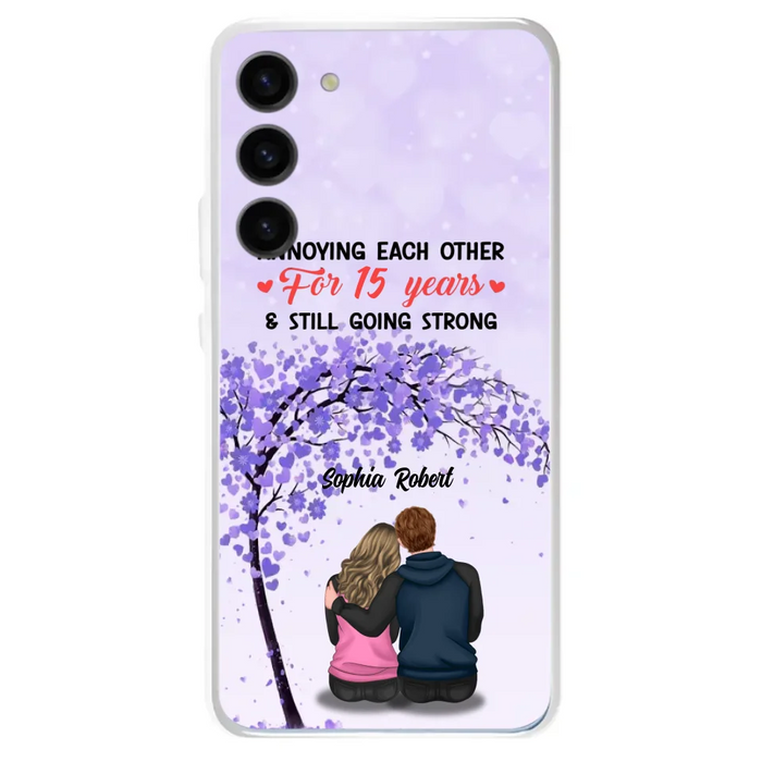 Custom Personalized Couple Phone Case - Gift Idea For Couple/Lovers - Annoying Each Other For 15 Years & Still Going Strong - Cases For iPhone & Samsung